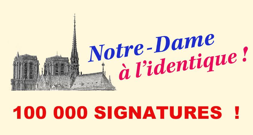 100 000 signatures contre la défiguration de Notre-Dame !
