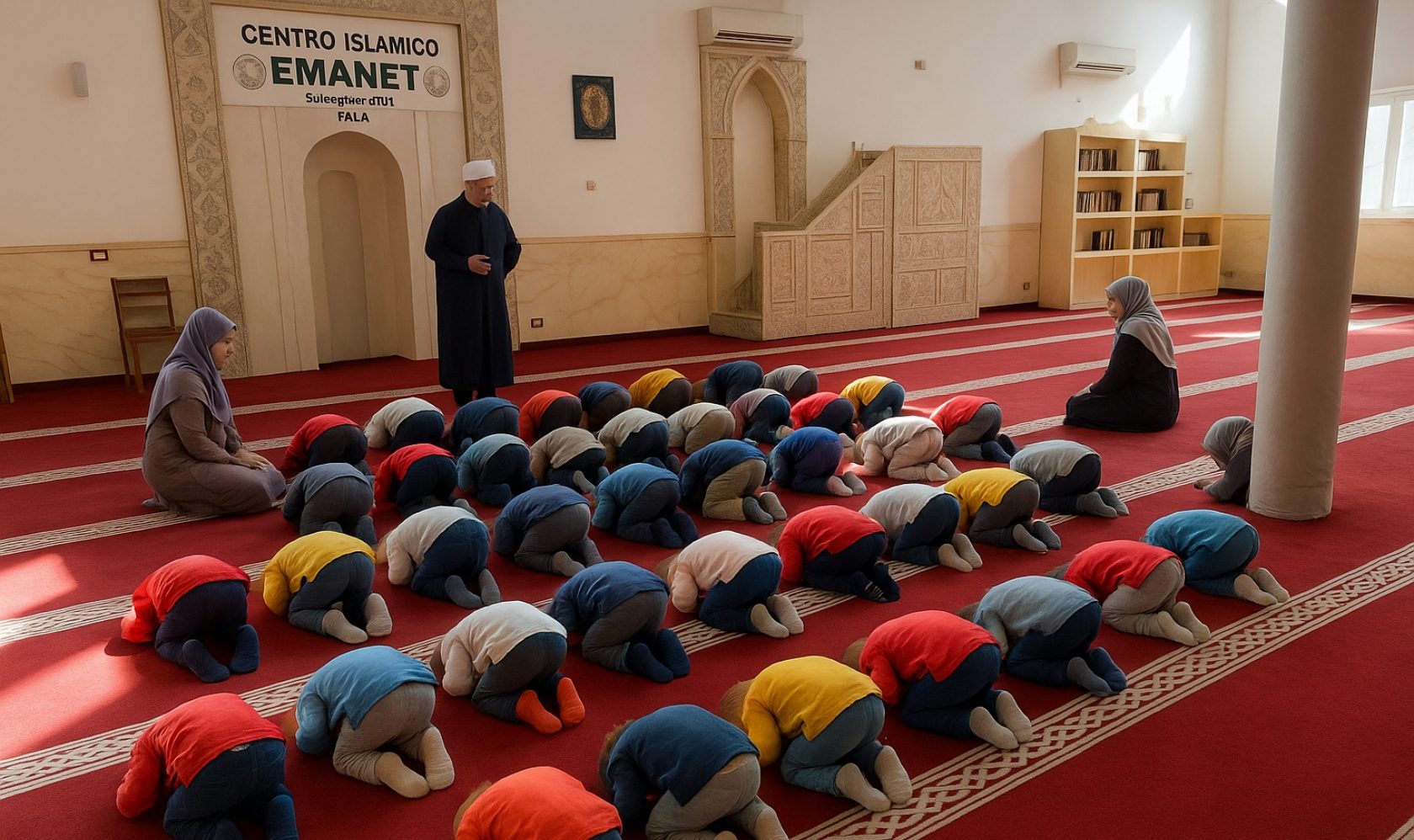 Italie: des enfants catholiques prosternés dans une mosquée